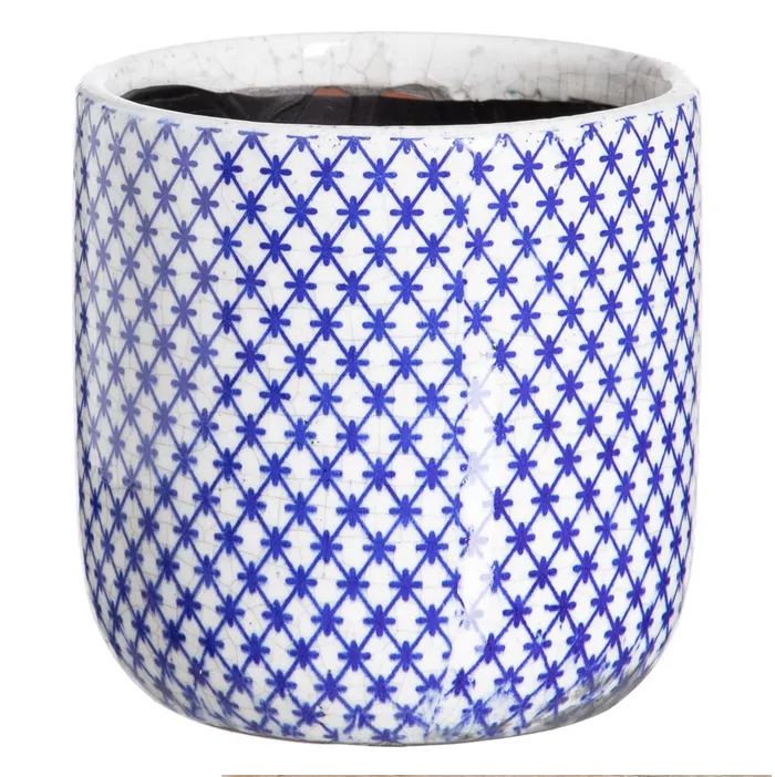 MACETERO DECORACIÓN AZUL GRANDE