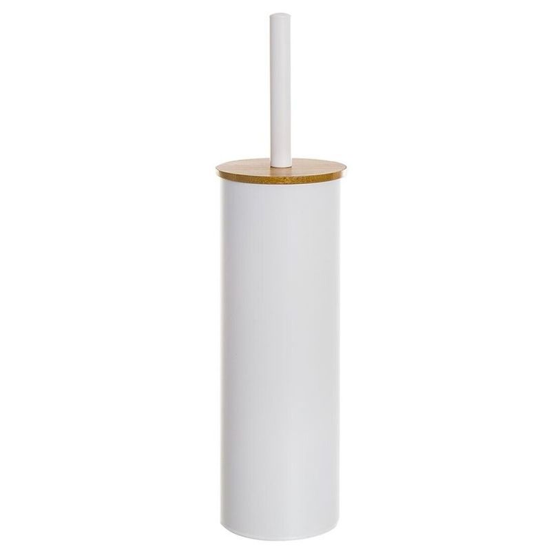 ESCOBILLERO TAPA BAMBU BLANCO