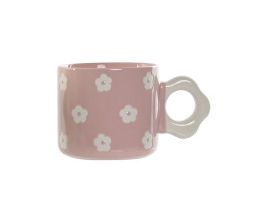 TAZA FLORES ROSA