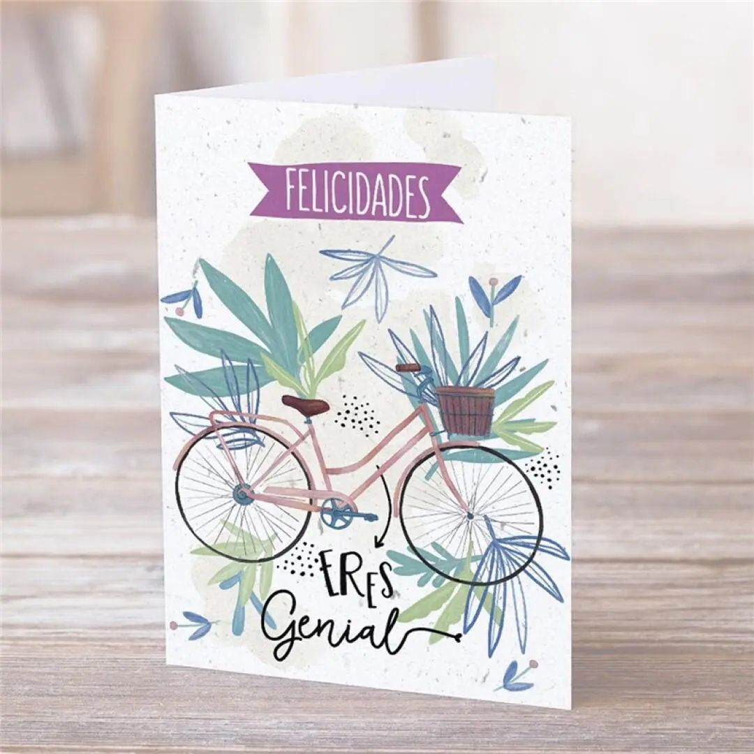 POSTAL: FELICIDADES, ERES GENIAL (BICI)