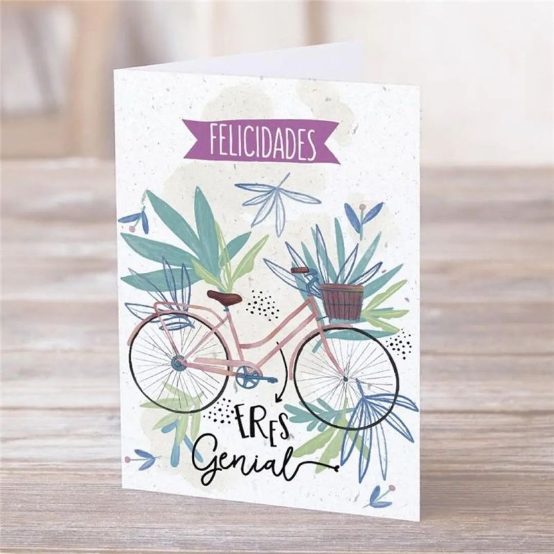 POSTAL: FELICIDADES, ERES GENIAL (BICI)