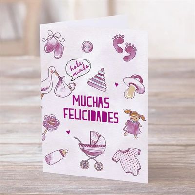 POSTAL: HOLA MUNDO, MUCHAS FELICIDADES ROSA