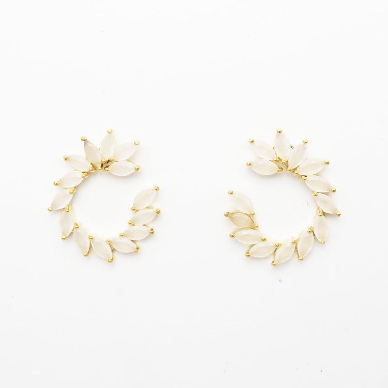 PENDIENTES  CIRCONITAS BEIGE