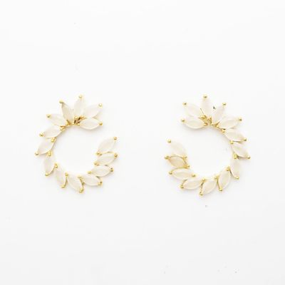 PENDIENTES  CIRCONITAS BEIGE