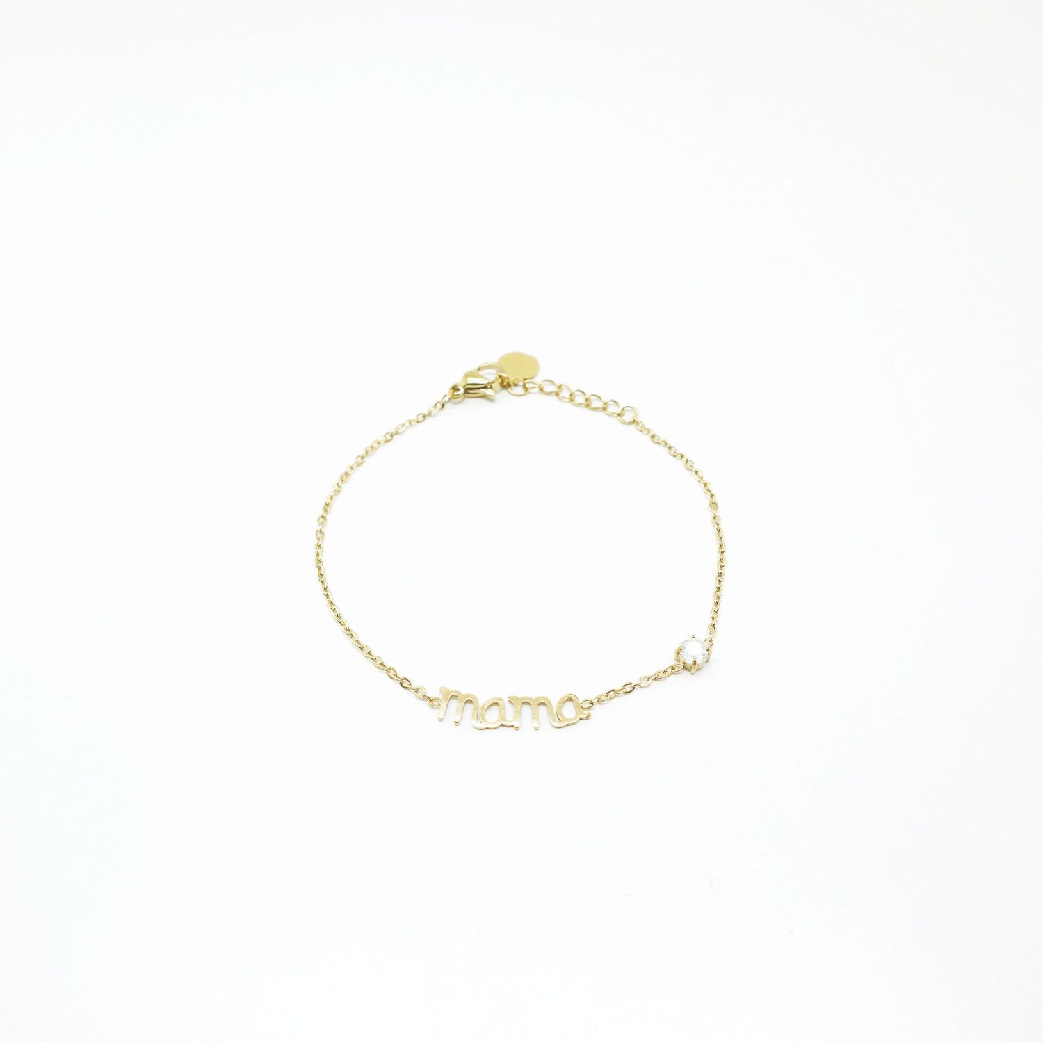 PULSERA MAMA CON CIRCONITA DORADO
