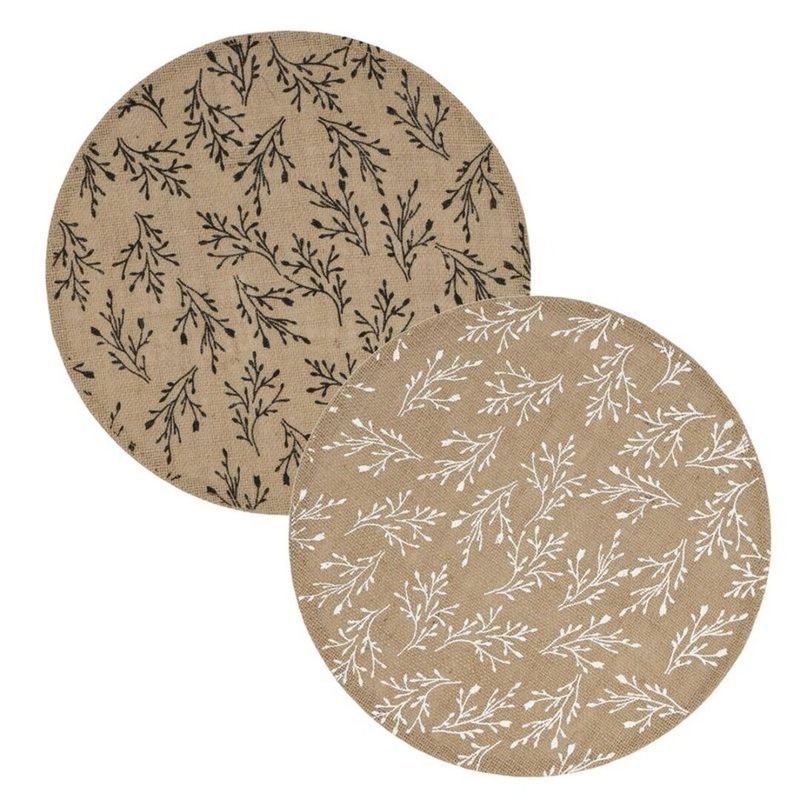 MANTEL INDIVIDUAL HOJAS BLANCO