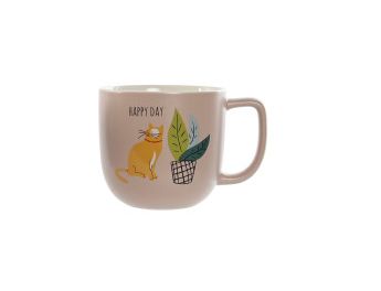 TAZA GATOS Y PLANTA 410ML