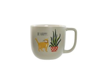 TAZA GATOS Y PLANTA 410ML