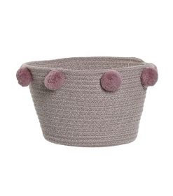 CESTA POMPONES ROSA