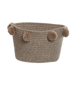 CESTA POMPONES MARRON
