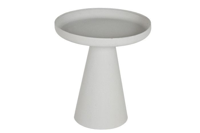 MESITA AUXILIAR METAL  RUGOSO BEIGE