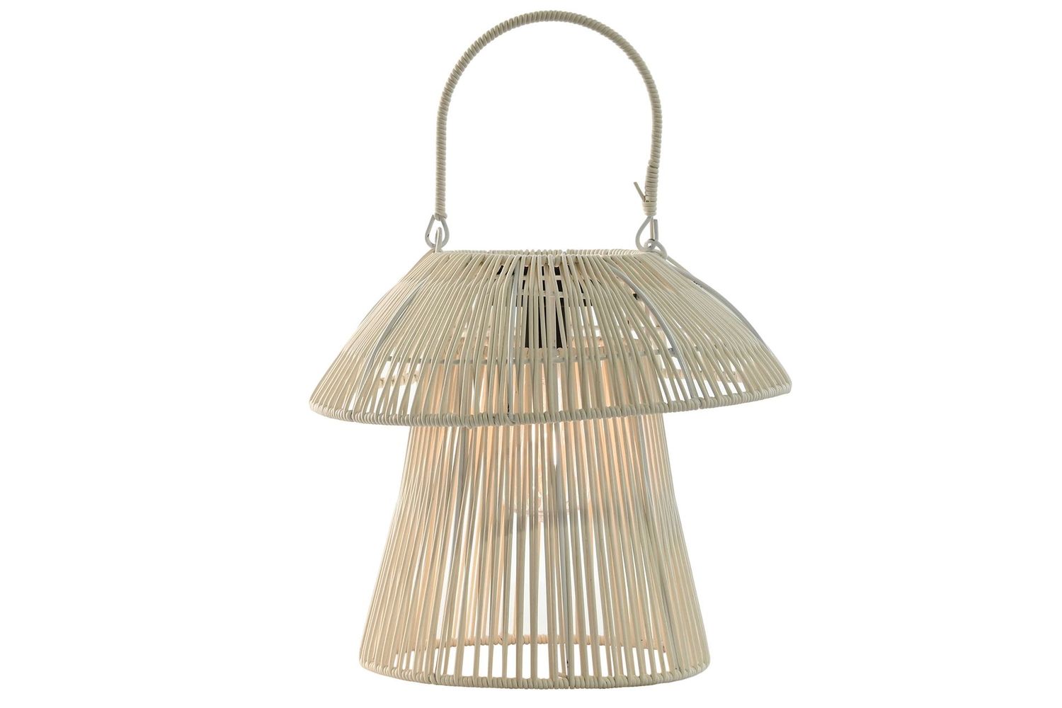 LAMPARA SOLAR RATAN BLANCA