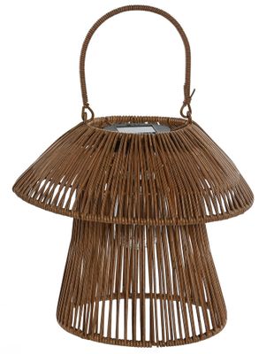 LAMPARA SOLAR RATAN BLANCA