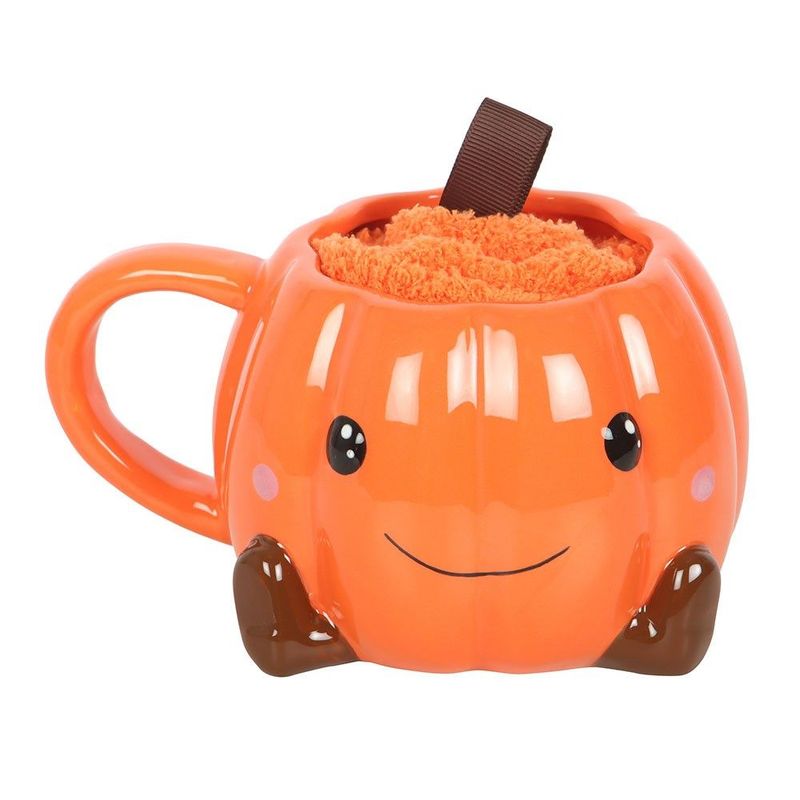 TAZA CALABAZA CON CALCETINES