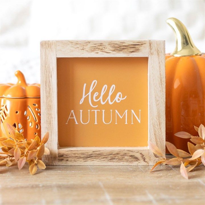 CARTEL MADERA HELLO AUTUMN