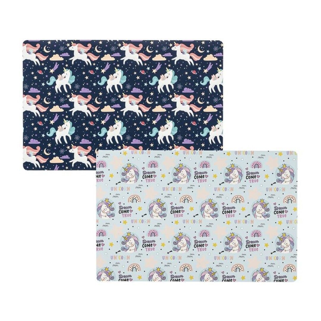 MANTEL INDIVIDUAL UNICORNIOS AZUL MARINO
