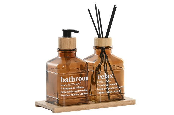 BAÑO SET 3 CRISTAL BAMBU  MIKADO AMBAR