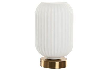 LÁMPARA SOBREMESA METAL CRISTAL GLASEADO