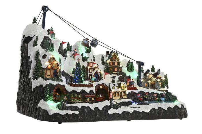 CIUDAD CON TELEFERICO LED  MOVIMIENTO MUSICAL