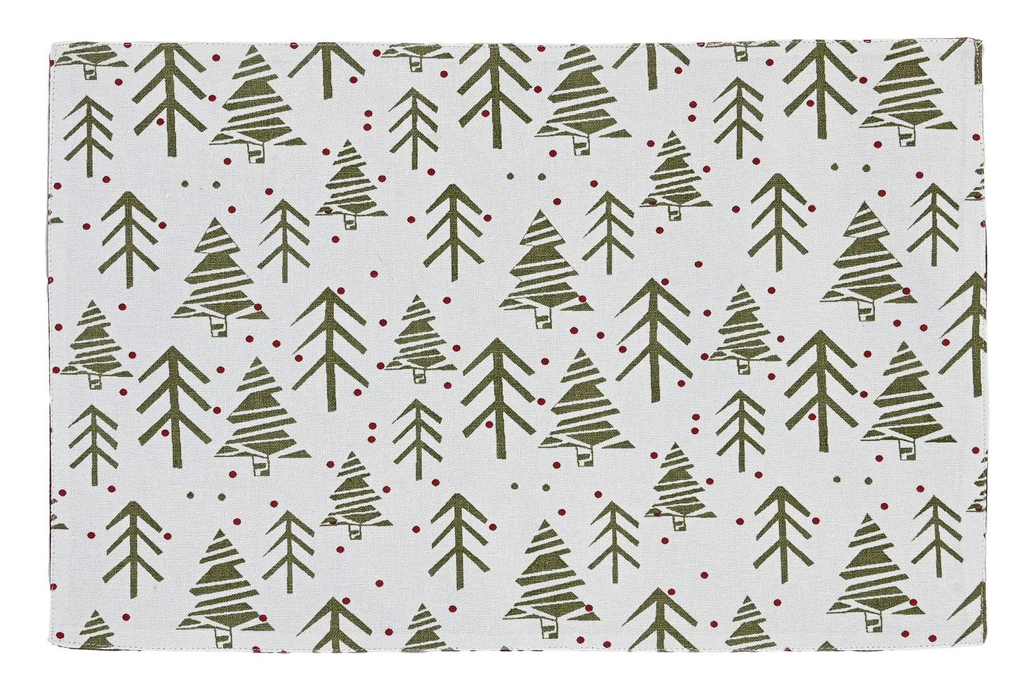 MANTEL INDIVIDUAL ARBOLES VERDES REVERSIBLE