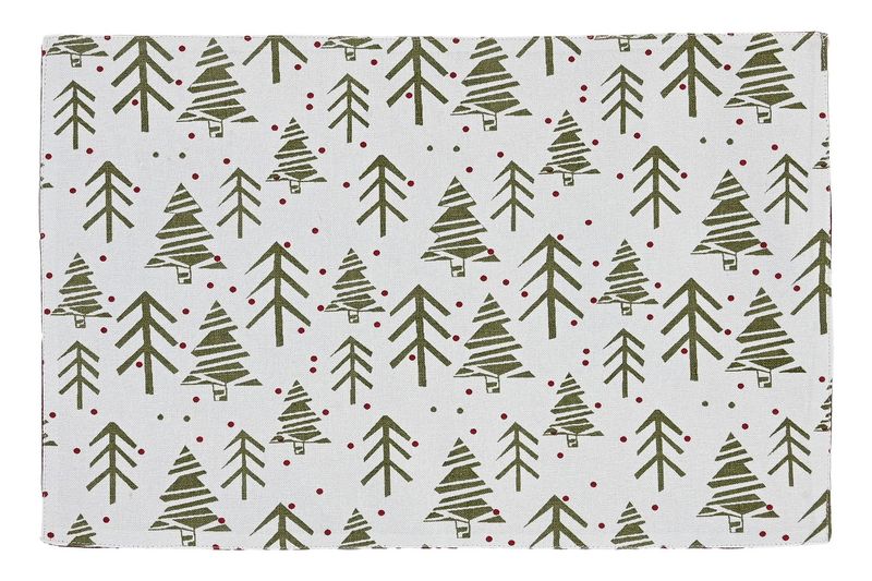 MANTEL INDIVIDUAL ARBOLES VERDES REVERSIBLE