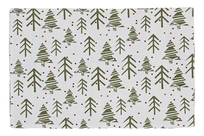 MANTEL INDIVIDUAL ARBOLES VERDES REVERSIBLE