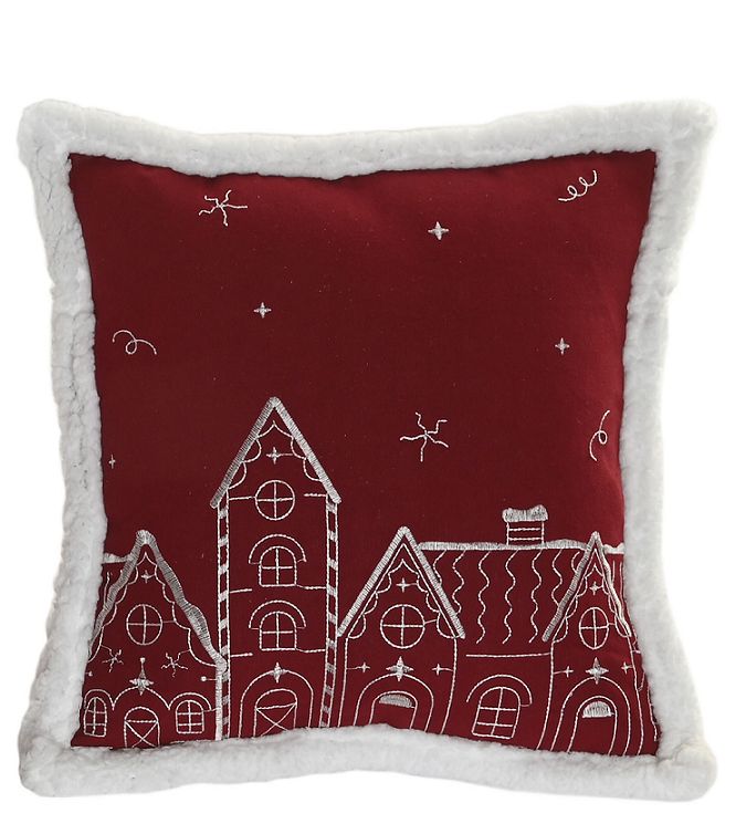 FUNDA COJIN ROJO  CASITAS