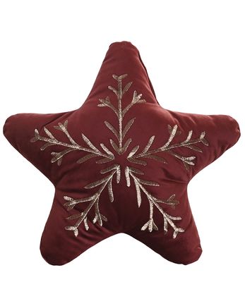 COJIN FORMA DE ESTRELLA TERCIOPELO GRANATE