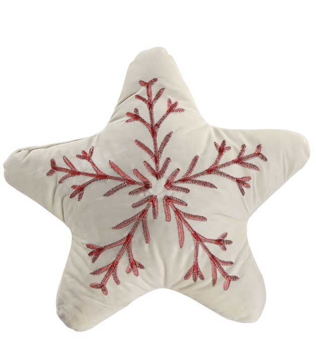 COJIN FORMA DE ESTRELLA TERCIOPELO BLANCO