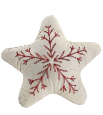 COJIN FORMA DE ESTRELLA TERCIOPELO BLANCO