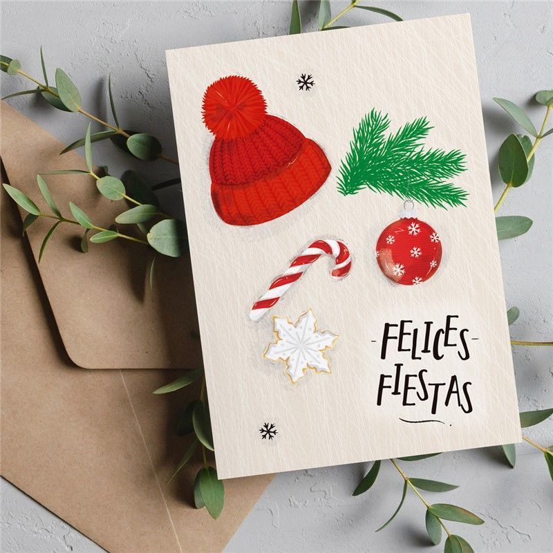 POSTAL FELICES FIESTAS GORRITO POSTAL FELICES FIESTAS GORRITO