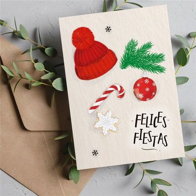 POSTAL FELICES FIESTAS GORRITO