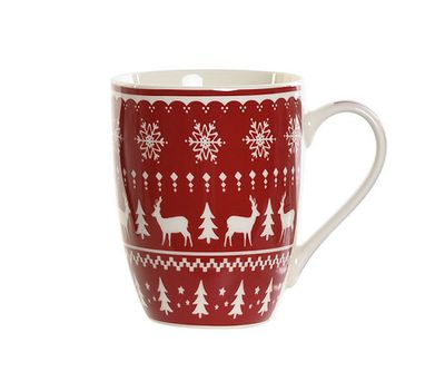 TAZA PORCELANA ROJA 340ML