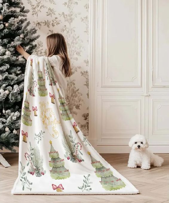 MANTA POLAR NAVIDAD ARBOLES POLAR