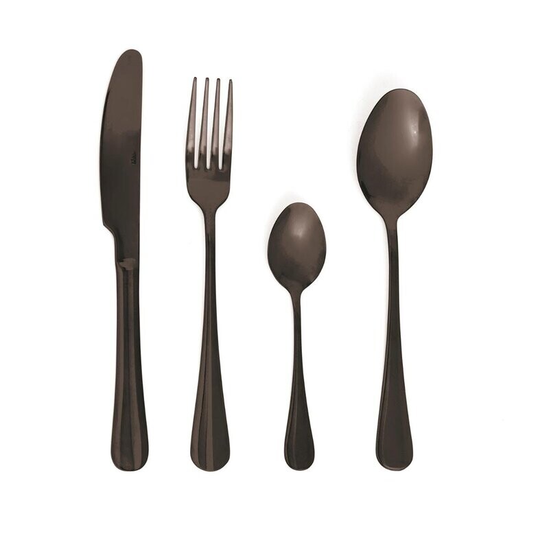 CUBERTERIA NEGRA SET 24