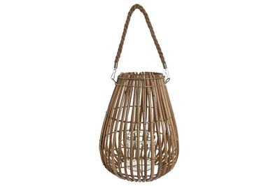 PORTAVELA RATAN CRISTAL 24X24X32 NATURAL