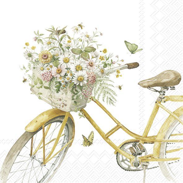 SERVILLETAS BICICLETA FLORES