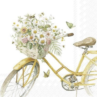 SERVILLETAS BICICLETA FLORES