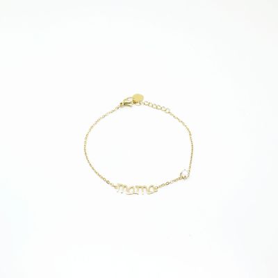 PULSERA MAMA CON CIRCONITA DORADO
