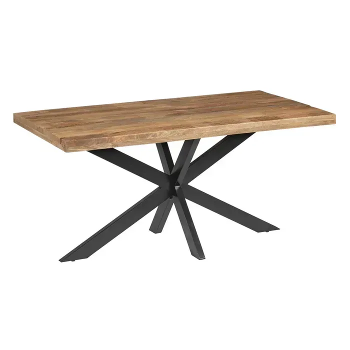 MESA COMEDOR NATURAL-NEGRO MADERA-HIERRO 160 X 90 X 79 CM MESA COMEDOR NATURAL-NEGRO MADERA-HIERRO 160 X 90 X 79 CM