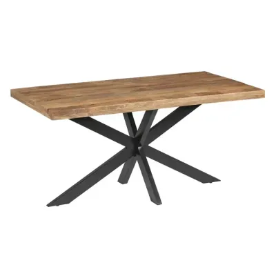 MESA COMEDOR NATURAL-NEGRO MADERA-HIERRO 160 X 90 X 79 CM MESA COMEDOR NATURAL-NEGRO MADERA-HIERRO 160 X 90 X 79 CM