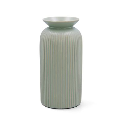 JARRÓN CERÁMICO NORA VERDE RAYAS