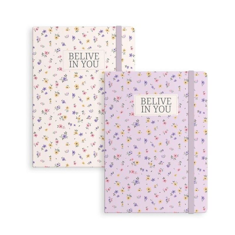 LIBRETA CON GOMA BASICS LILA