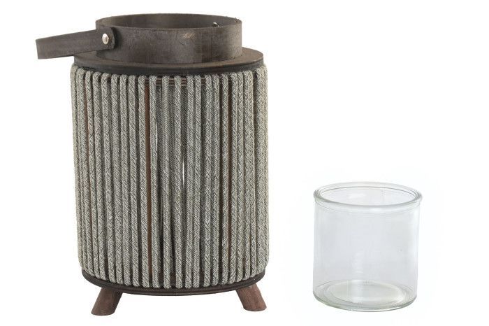 PORTAVELA ALGODON CRISTAL CILINDRO GRIS