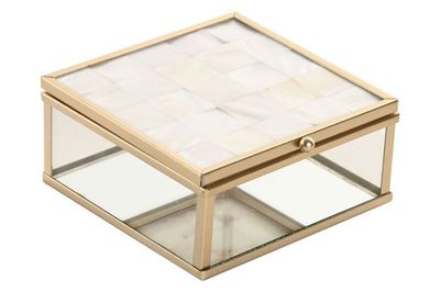 JOYERO CRISTAL METAL NACAR BLANCO