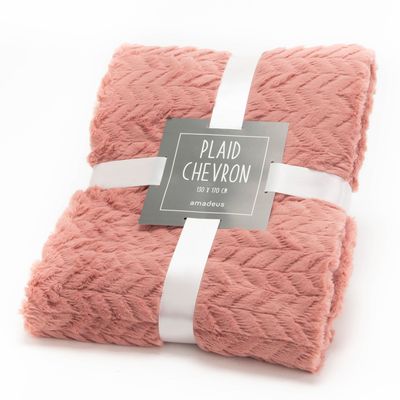 MANTA CHEVRON ROSEE 130x170