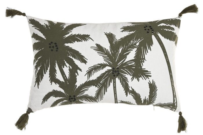 COJIN BLANCO PALMERAS RECTANGULAR