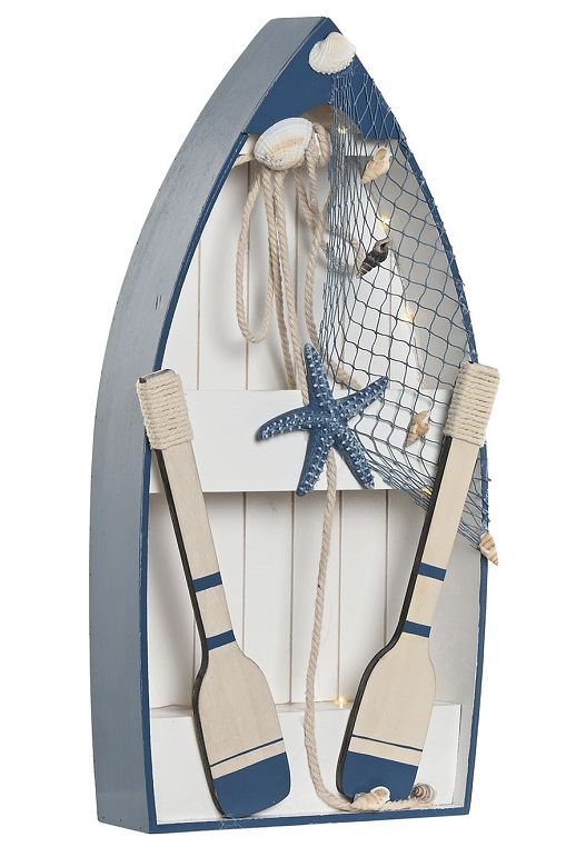 BARCA AZUL  MADERA LED