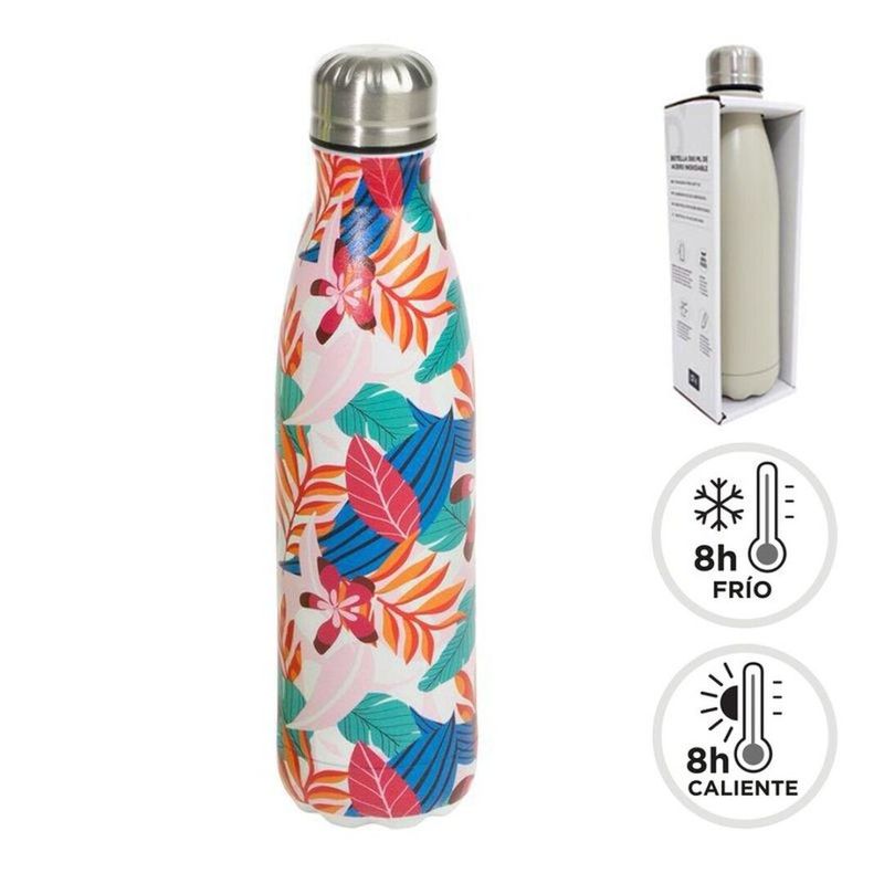 BOTELLA ACERO INOX. DOBLE CAPA 500ML TROPICAL