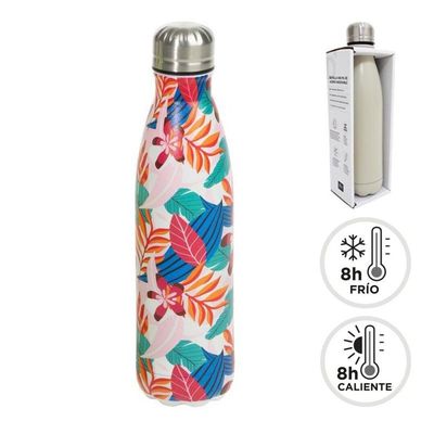 BOTELLA ACERO INOX. DOBLE CAPA 500ML TROPICAL